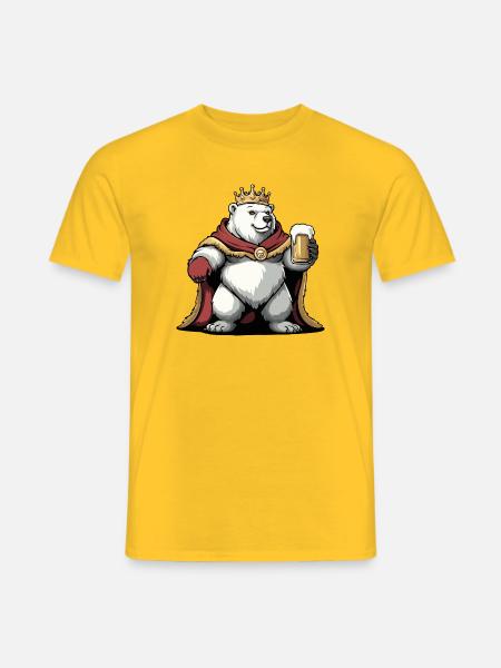 Polar Bear Beer King - Men's T-Shirt - yellow