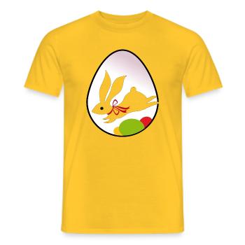 Osterhase-Silhouette im Ei - Männer T-Shirt - Gelb - Vorne - AI Model Male 178 dark (178cm)