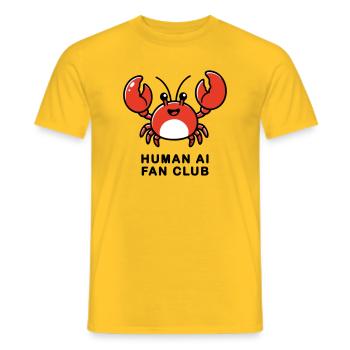 Human AI Fan Club - Men's T-Shirt - yellow - Front - AI Model Male 178 dark (178cm)