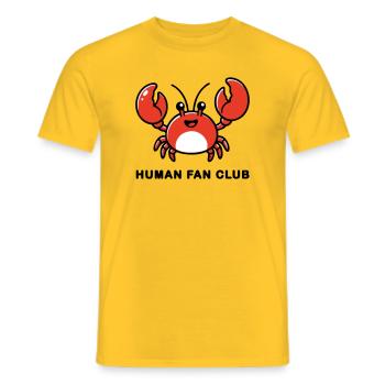 AI Human Fan Club - Men's T-Shirt - yellow - Front - AI Model Male 178 dark (178cm)