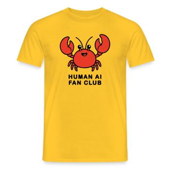 Human AI Fan Club - Men's T-Shirt - yellow - Front - AI Model Male 178 dark (178cm)