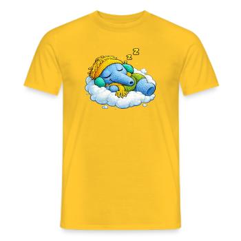 Leo Langnase schlafend - Männer T-Shirt - Gelb - Vorne - AI Model Male 178 dark (178cm)