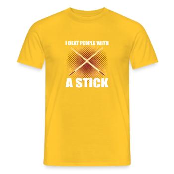 Je bats les gens avec un design de billard en bâtons - T-shirt homme - jaune - Devant - AI Model Male 178 dark (178cm)
