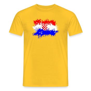 Kroatien Flagge Splash - Männer T-Shirt - Gelb - Vorne - AI Model Male 178 dark (178cm)