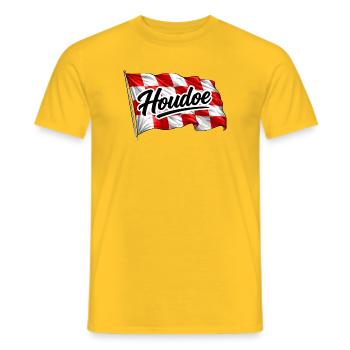 Brabant-Flagge mit Houdoe schwenken - Männer T-Shirt - Gelb - Vorne - AI Model Male 178 dark (178cm)