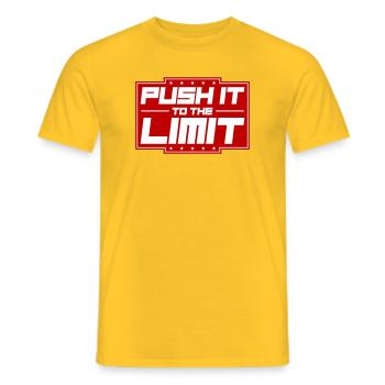 Push It To The Limit - Men's T-Shirt - yellow - Front - AI Model Male 178 dark (178cm)
