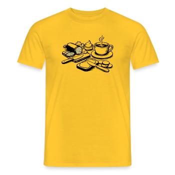 repas - T-shirt homme - jaune - Devant - AI Model Male 178 dark (178cm)