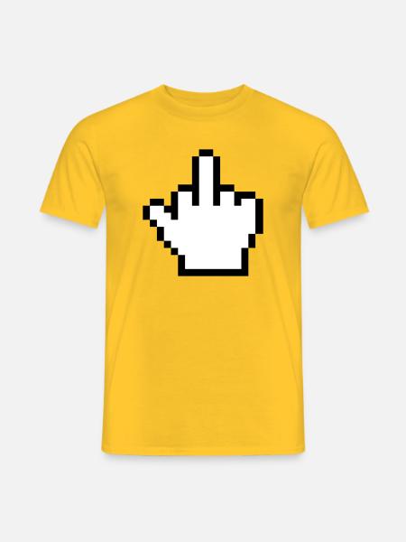 Mouse Hand Middle Finger Mouse Pointer - Men's T-Shirt - yellow