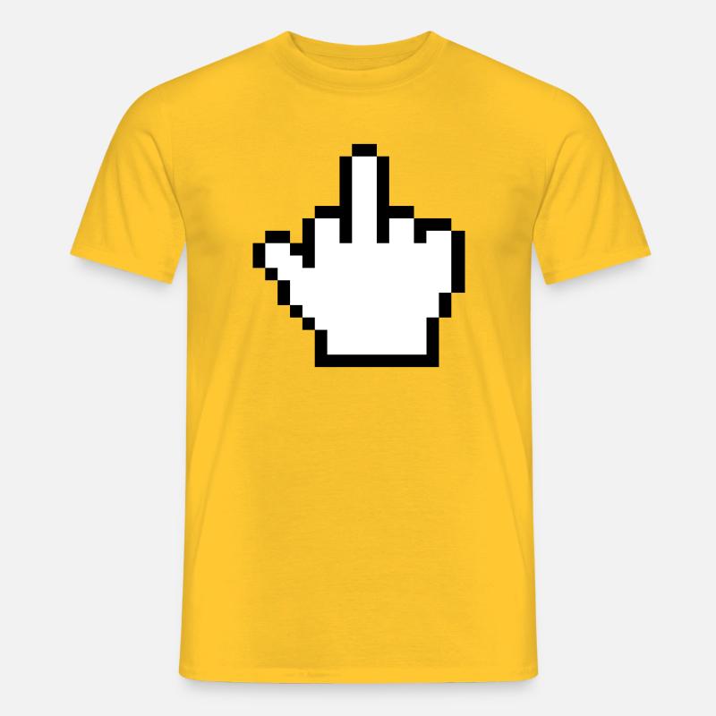 Maushand Mittelfinger Mauszeiger - Männer T-Shirt - Gelb