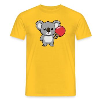 Süßer Koala Cartoon Tischtennis Australien Sport - Männer T-Shirt - Gelb - Vorne - AI Model Male 178 dark (178cm)