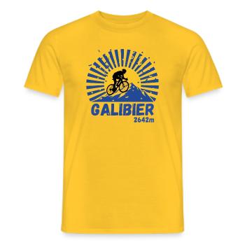 Col du Galibier Französische Alpen Rad-Kletter-Kunst - Männer T-Shirt - Gelb - Vorne - AI Model Male 178 dark (178cm)