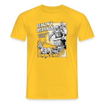 Season’s Beatings Naughty List - Männer T-Shirt - Gelb - Vorne - AI Model Male 178 dark (178cm)