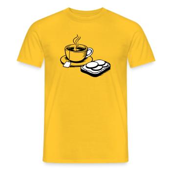 Tasse - Männer T-Shirt - Gelb - Vorne - AI Model Male 178 dark (178cm)