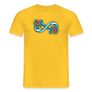 Infinite Tropical Wave - Men's T-Shirt - yellow - Front - AI Model Male 178 dark (178cm)