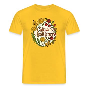 Pflege der Widerstandsfähigkeit Floral - Männer T-Shirt - Gelb - Vorne - AI Model Male 178 dark (178cm)