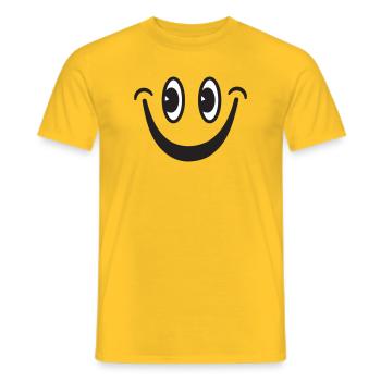 Visage souriant - T-shirt homme - jaune - Devant - AI Model Male 178 dark (178cm)