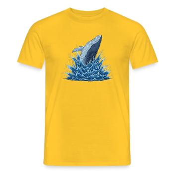 Waleschwung im Wasserwirbel - Männer T-Shirt - Gelb - Vorne - AI Model Male 178 dark (178cm)