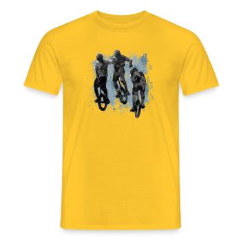 Einrad | Unicycling Freestyle Downhill - Männer T-Shirt - Gelb - Vorne - AI Model Male 178 dark (178cm)