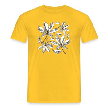 leaves - Men's T-Shirt - yellow - Front - AI Model Male 178 dark (178cm)