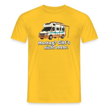 Monday there is no more camping travel - Men's T-Shirt - yellow - Front - AI Model Male 178 dark (178cm)