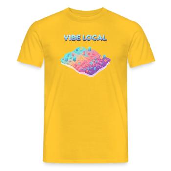 Vibe Local Glassmorphism 3D Map Art - Men's T-Shirt - yellow - Front - AI Model Male 178 dark (178cm)