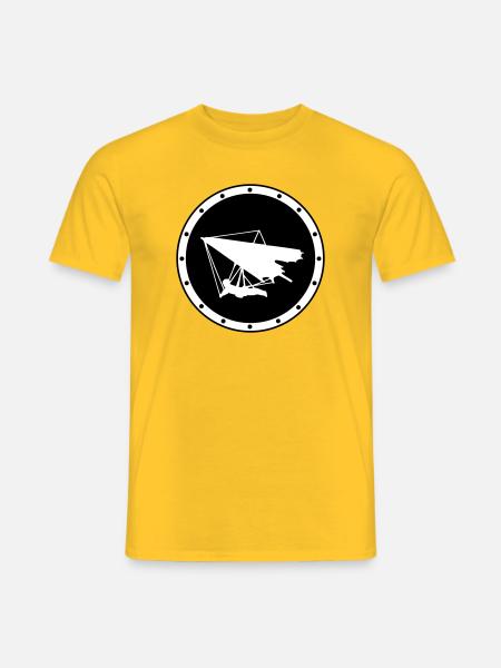 Minimalistisches Ring-Delta-Flügelabzeichen - Männer T-Shirt - Gelb