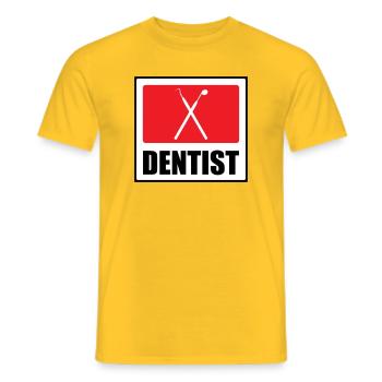 Logo Cabinet Dentaire Professionnel - T-shirt homme - jaune - Devant - AI Model Male 178 dark (178cm)