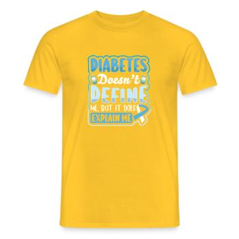 Diabetes Typ 1 Diabetiker - Männer T-Shirt - Gelb - Vorne - AI Model Male 178 dark (178cm)