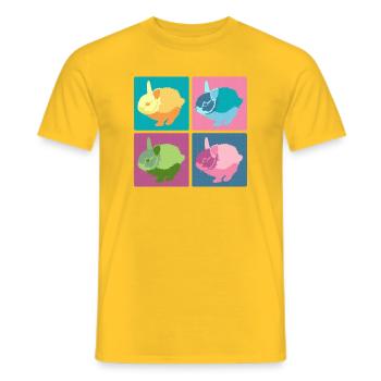 Rabbit Pop Art Color Block Set - Men's T-Shirt - yellow - Front - AI Model Male 178 dark (178cm)