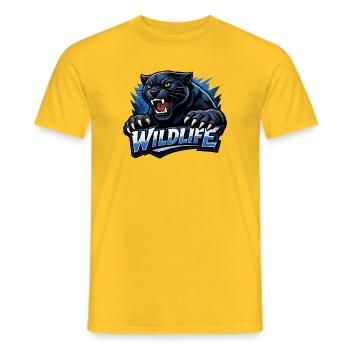 Panther Wildlife Logo - Men's T-Shirt - yellow - Front - AI Model Male 178 dark (178cm)