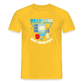 Diabetes Typ 1 Diabetiker - Männer T-Shirt - Gelb - Vorne - AI Model Male 178 dark (178cm)