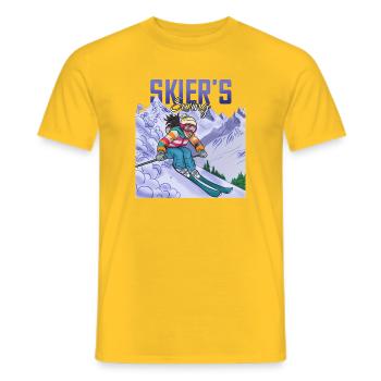 Skier's Swing Ski Alpin Sport - Men's T-Shirt - yellow - Front - AI Model Male 178 dark (178cm)