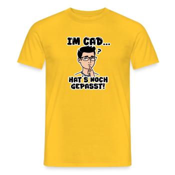 CAD Humor - Hat's noch Gepasst - Männer T-Shirt - Gelb - Vorne - AI Model Male 178 dark (178cm)
