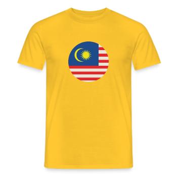 Malaysia round flag - Men's T-Shirt - yellow - Front - AI Model Male 178 dark (178cm)