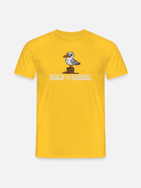  Hold The Sabbel Möwe Norddeutsch Plattdeutsch - Männer T-Shirt - Gelb