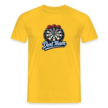 Puissance de la cible de fléchettes Team - T-shirt homme - jaune - Devant - AI Model Male 178 dark (178cm)
