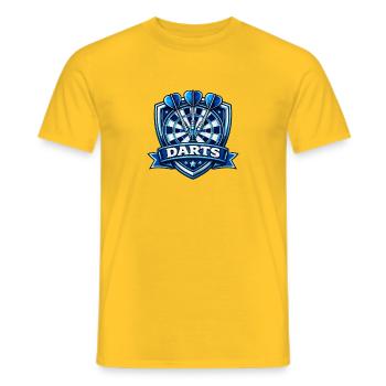 Logo du Bouclier Blue Darts - T-shirt homme - jaune - Devant - AI Model Male 178 dark (178cm)