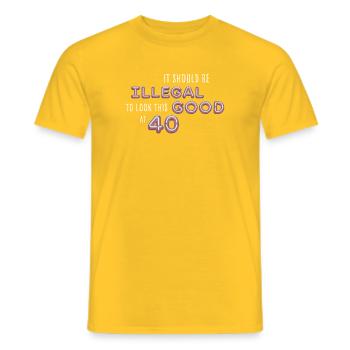 Illegal appearance with 40 neon - Men's T-Shirt - yellow - Front - AI Model Male 178 dark (178cm)