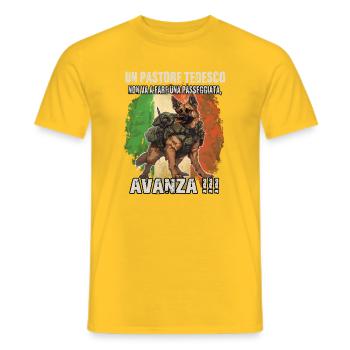 German Shepherd Dog Owner T Shepherd Dog - Men's T-Shirt - yellow - Front - AI Model Male 178 dark (178cm)