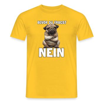 Original gift for pug owner and dog fan - Men's T-Shirt - yellow - Front - AI Model Male 178 dark (178cm)