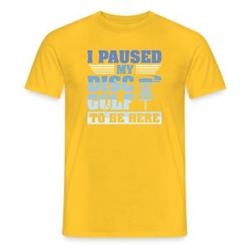 Disc Golf Gifts Disc Golf - Men's T-Shirt - yellow - Front - AI Model Male 178 dark (178cm)