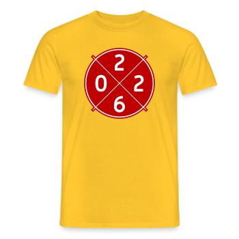 2026 Jahr - Männer T-Shirt - Gelb - Vorne - AI Model Male 178 dark (178cm)