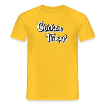 Fans de poulet - Coq - Coq - Poulet de soie - Bio - T-shirt homme - jaune - Devant - AI Model Male 178 dark (178cm)