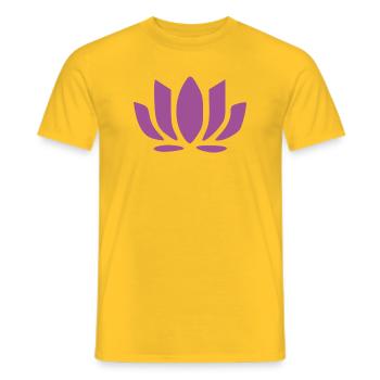 Lotus Flower Lotus Flower Violet Flower Flower Yoga - Men's T-Shirt - yellow - Front - AI Model Male 178 dark (178cm)