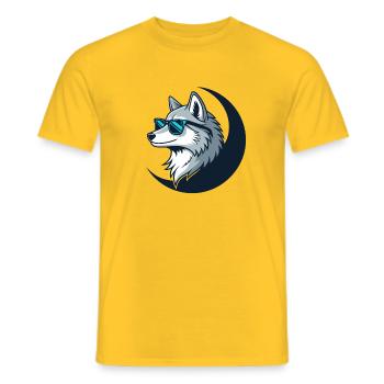 Loup Lunatique Lunettes Soleil - T-shirt homme - jaune - Devant - AI Model Male 178 dark (178cm)