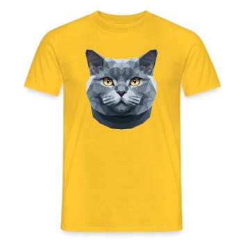 Britisch Kurzhaar Katze BKH Katzenmama Süße Katzen - Männer T-Shirt - Gelb - Vorne - AI Model Male 178 dark (178cm)