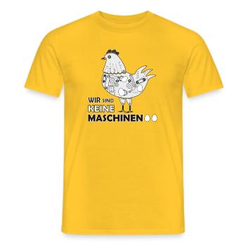 Fans de poulet - Coq - Coq - Poulet fleur - Bio - T-shirt homme - jaune - Devant - AI Model Male 178 dark (178cm)