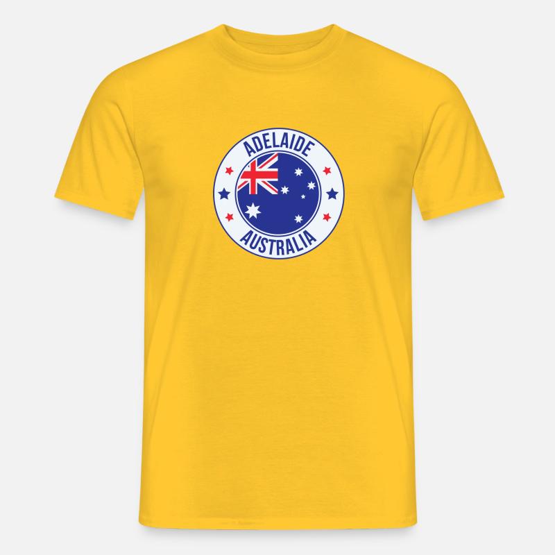 Adelaide Australien Runde Emblem - Männer T-Shirt - Gelb