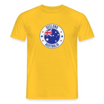 Geelong Australien Emblem Rundlapp - Männer T-Shirt - Gelb - Vorne - AI Model Male 178 dark (178cm)