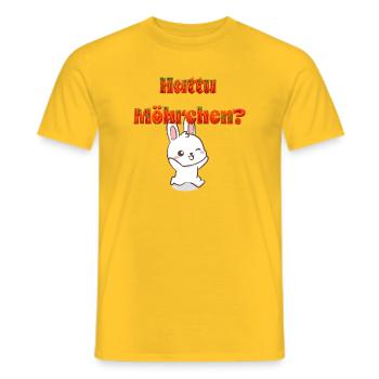Hattu Möhrchen? Rennender Retro-Hase - Männer T-Shirt - Gelb - Vorne - AI Model Male 178 dark (178cm)